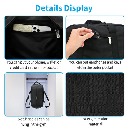 Small Gym Bag Carry on Bag - 12 in Mini Duffle Bag Lightweight for Overnight Travel